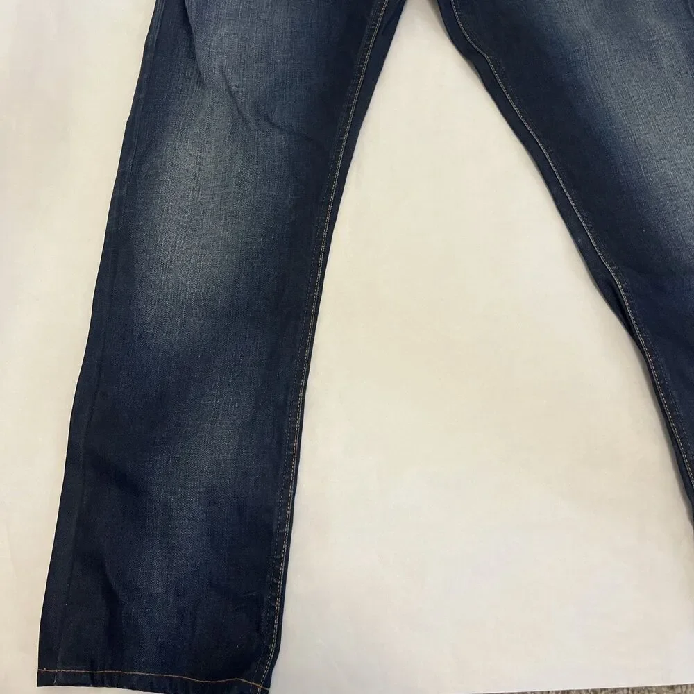 NUDIE JEANS Men's Big Bengt Jeans Nordic Ice Blue Cotton Button Fly Size 36x32